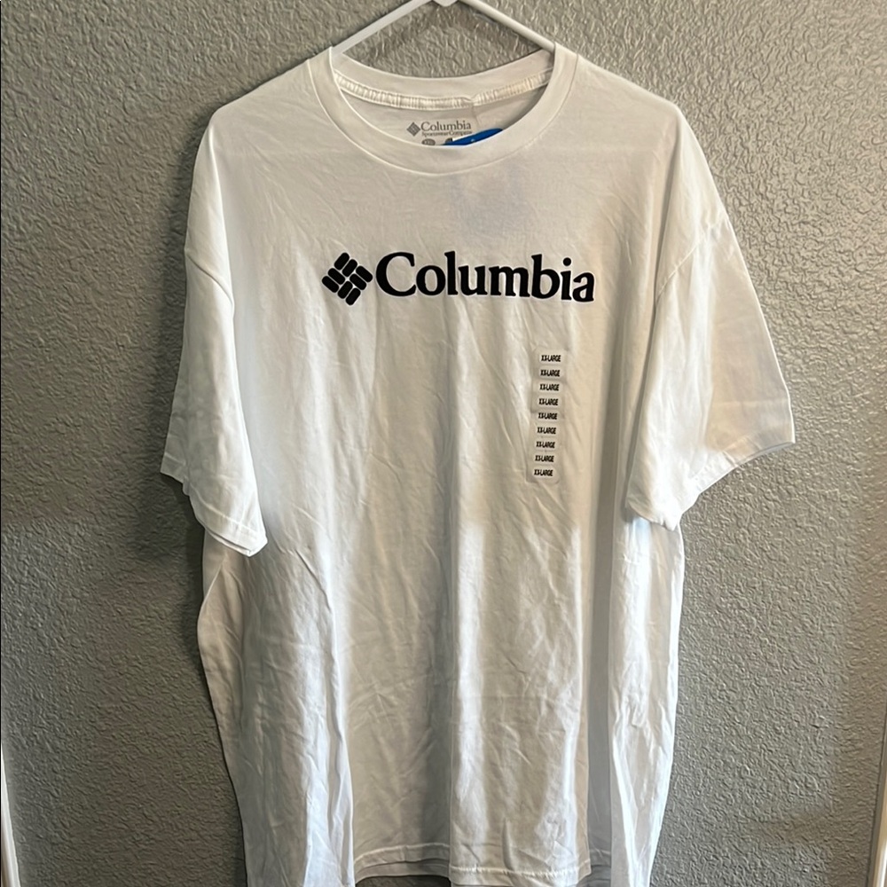 Columbia White Short Sleeve Tee Classic Crew Neck size XXL NWT